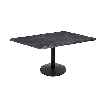 Holland Bar Stool Co 30" Tall OD214 Black Table Base 22" Diameter Foot 30" x 48" Black Steel Top by the HollBar Stool Co. OD214-2230BWOD3048BlkStl